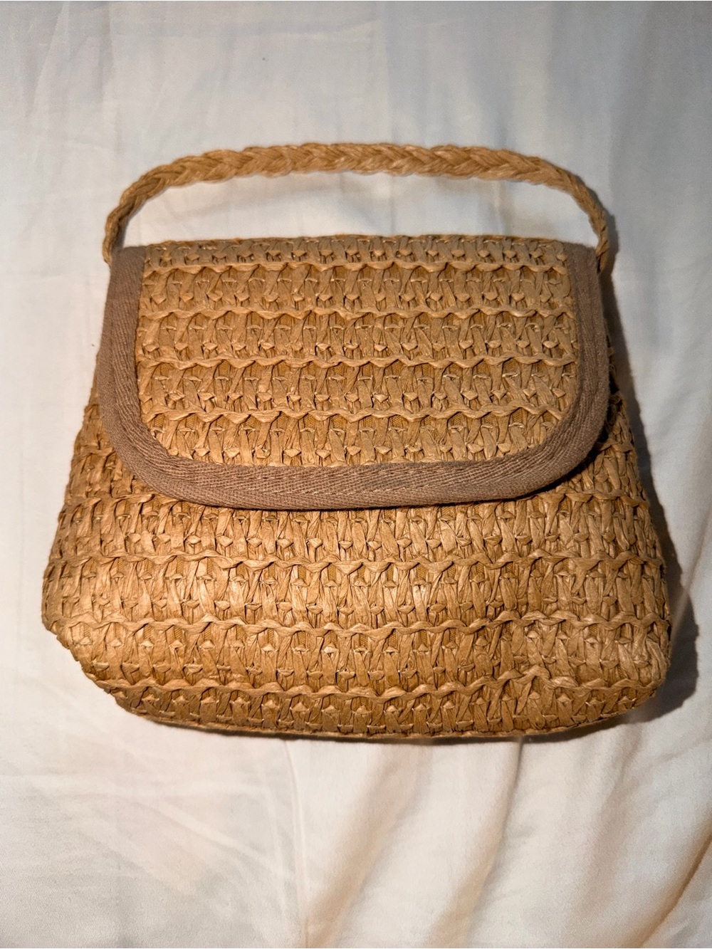 Haute Hippie Kids Woven Straw Flap Handbag